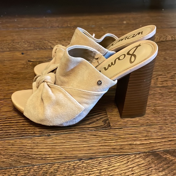 Sam Edelman Slide On Block Heel Suede Sandals - Picture 3 of 7